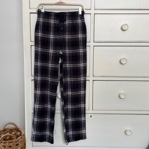 Plaid fleece pajama pants with pockets